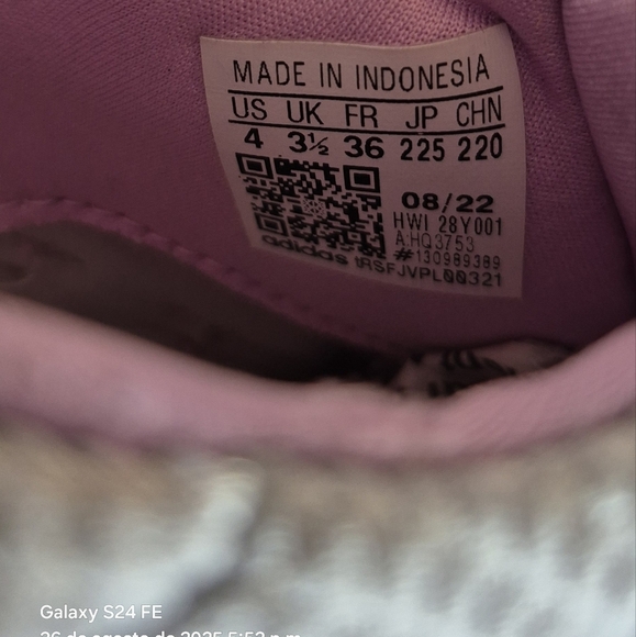 adidas Kids' Gray and Peach Sneakers - Picture 5 of 5
